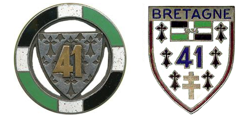 Insignes successifs du 41e RI
