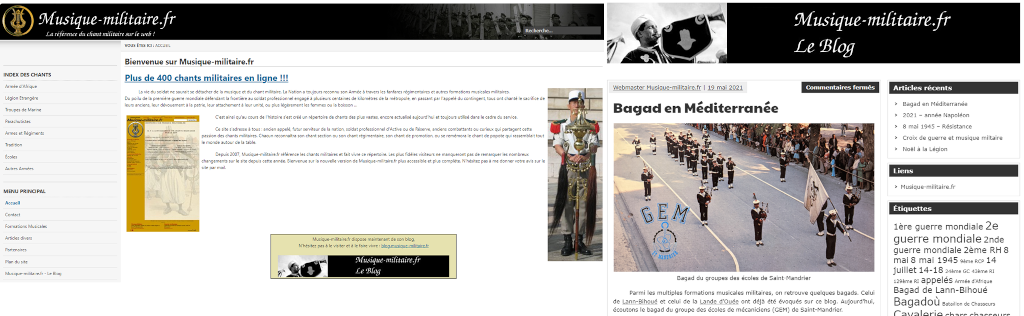Capture d'écran de Musique-militaire.fr