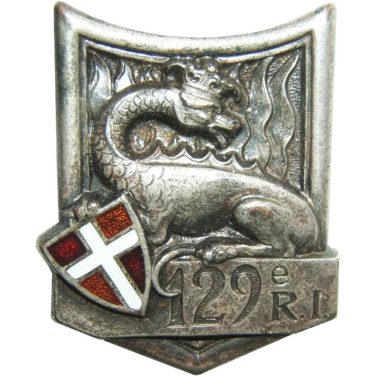 Insigne du 129e régiment d'infanterie carré