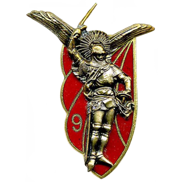 Insigne du 9e régiment de chasseurs parachutistes carré