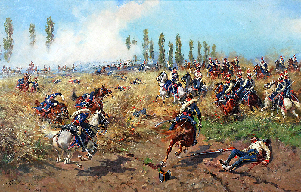 Les chevau-légers polonais de la Garde à Wagram par Wojciech Kossak