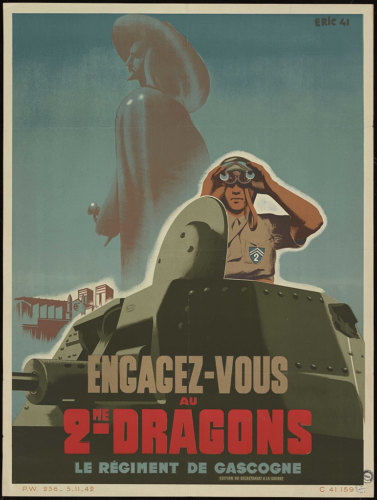 Affiche de recrutement du 2e régiment de dragons