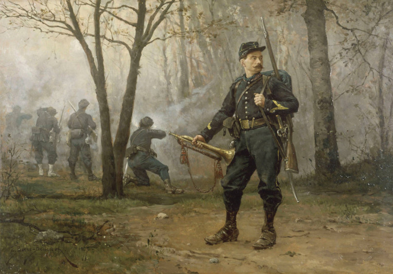 Clairon de chasseurs à pied en tenue de campagne par Etienne Prosper Berne-Bellecour