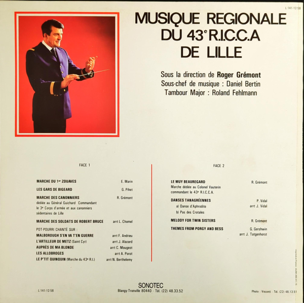 Disque 33Trs Musique régionale du 43e RICCA de Lille