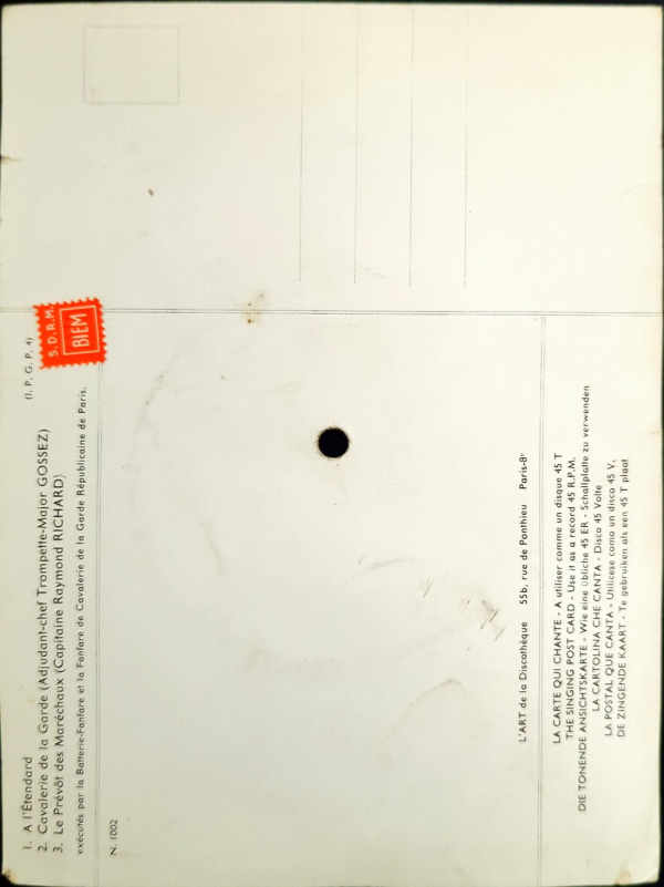 Disque 45Trs Légion de la garde républicaine de Paris